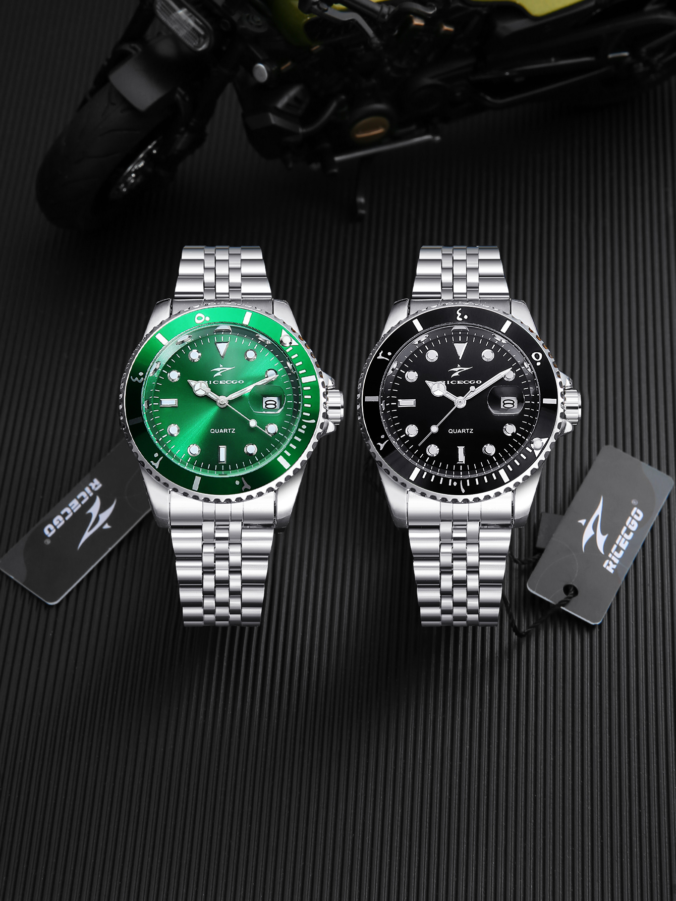 Outdoor Sport Smart Watch - RICECGO Men's Steel Strip Quartz Watch