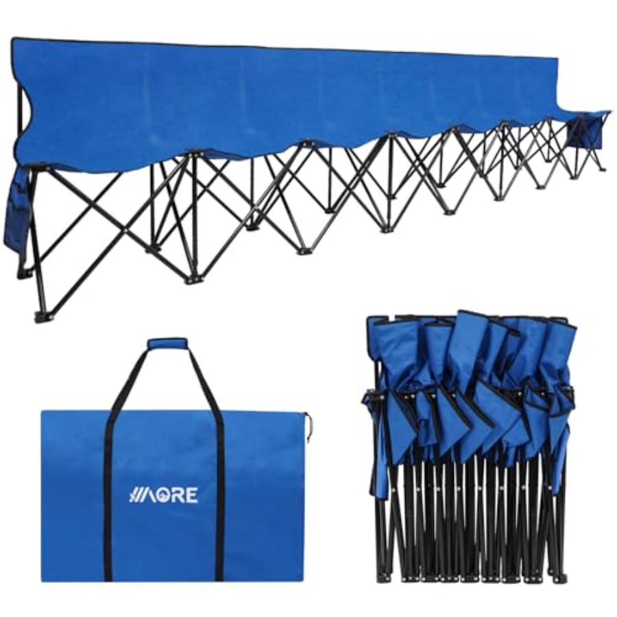 Outdoor Sport Bench - Portable Folding Bench, Foldable Sideline Bench