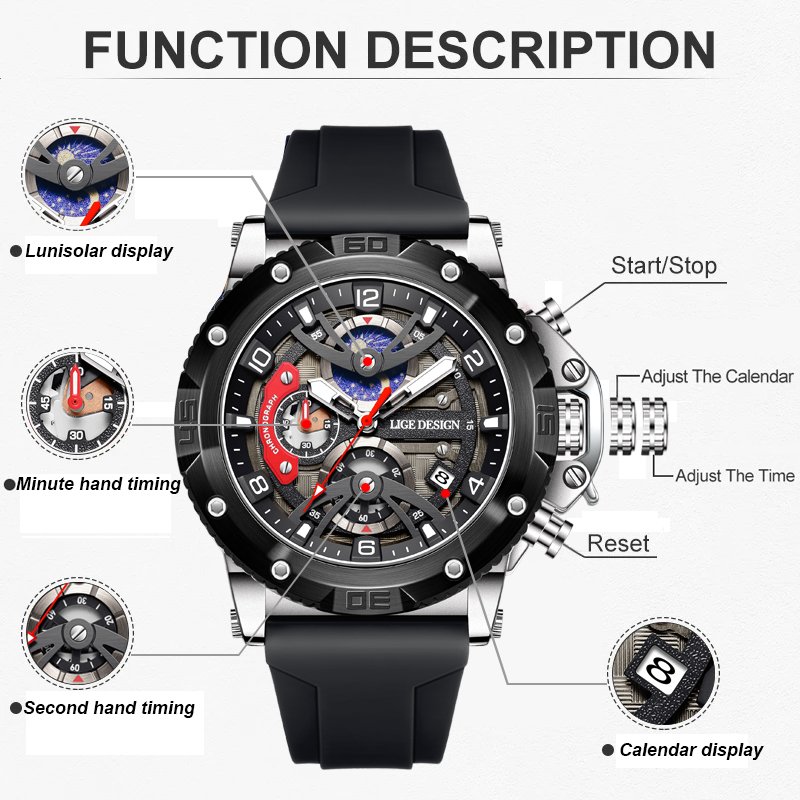 LIGE Top Brand Luxury Men Watc - Outdoor Sport Smart Watch recension och pris