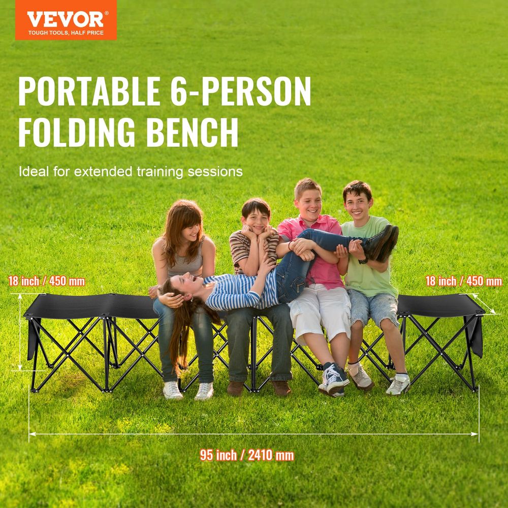 Portable Folding Bench, 6 Seat - Outdoor Sport Bench recension och pris