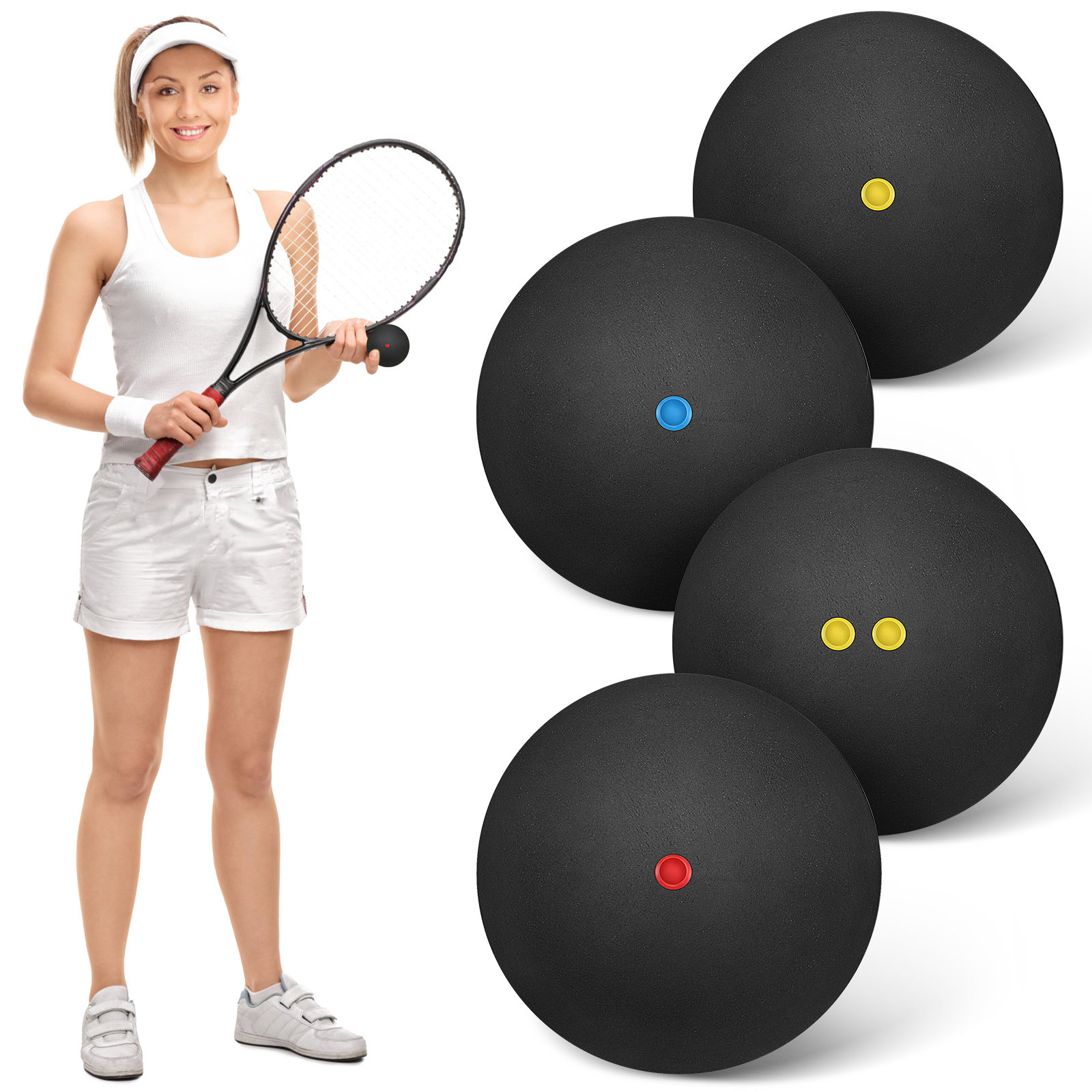 4Pcs Squash Balls Blue Assorte - Indoor Sport And Outdoor Sports recension och pris