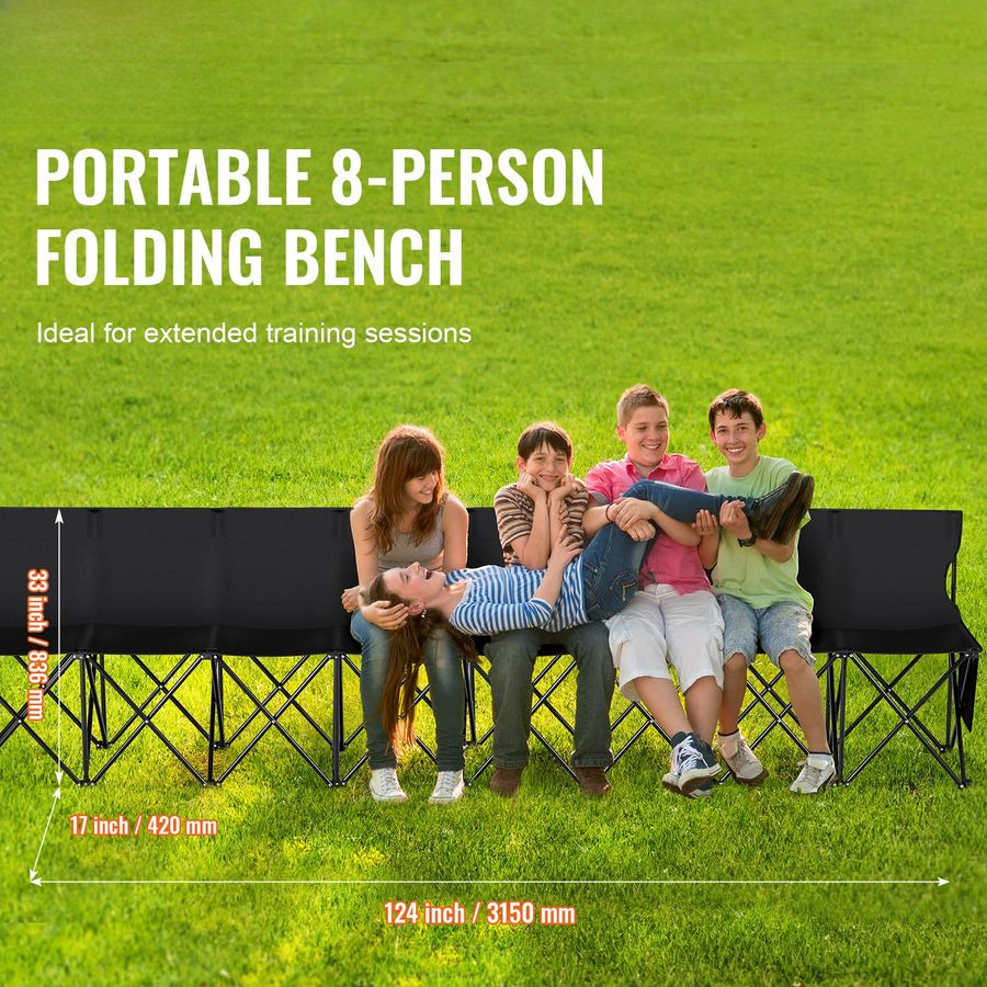 Portable Folding Bench, 8 Seat - Outdoor Sport Bench recension och pris