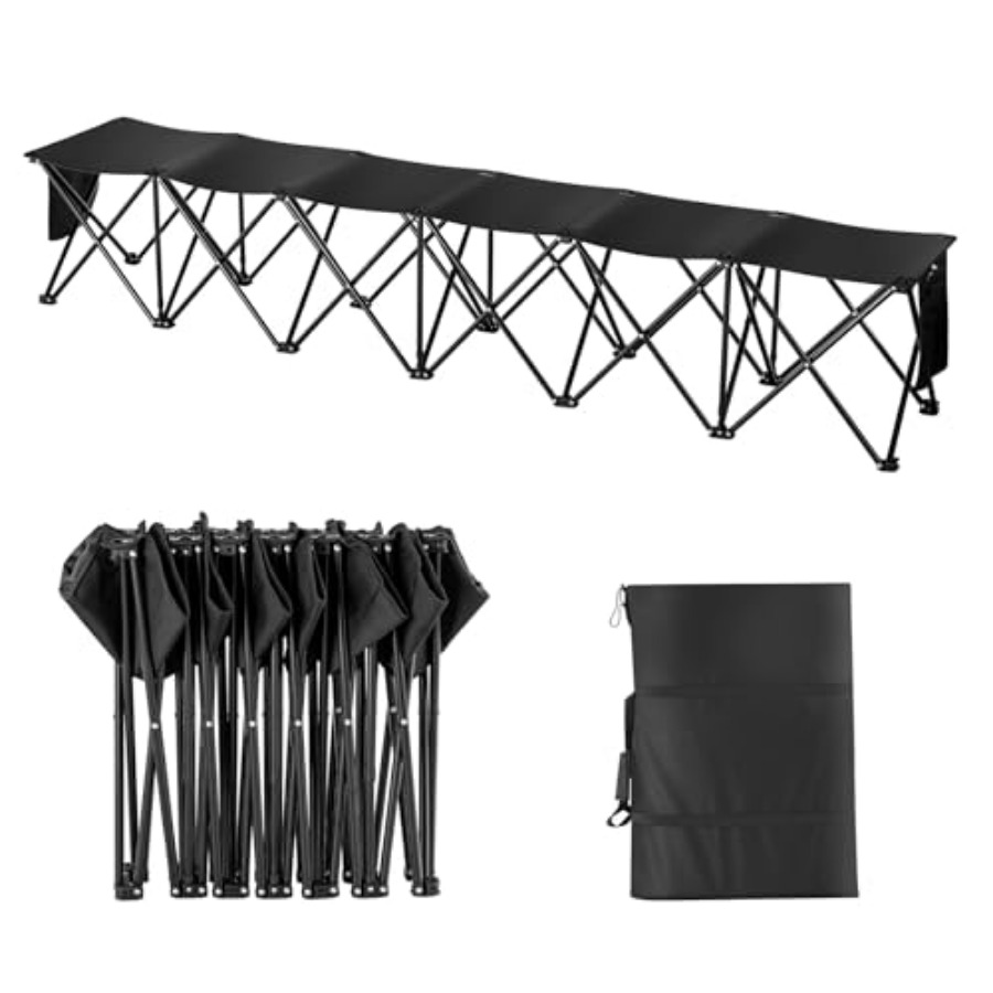 Portable Folding Bench 6 Seats - Outdoor Sport Bench recension och pris