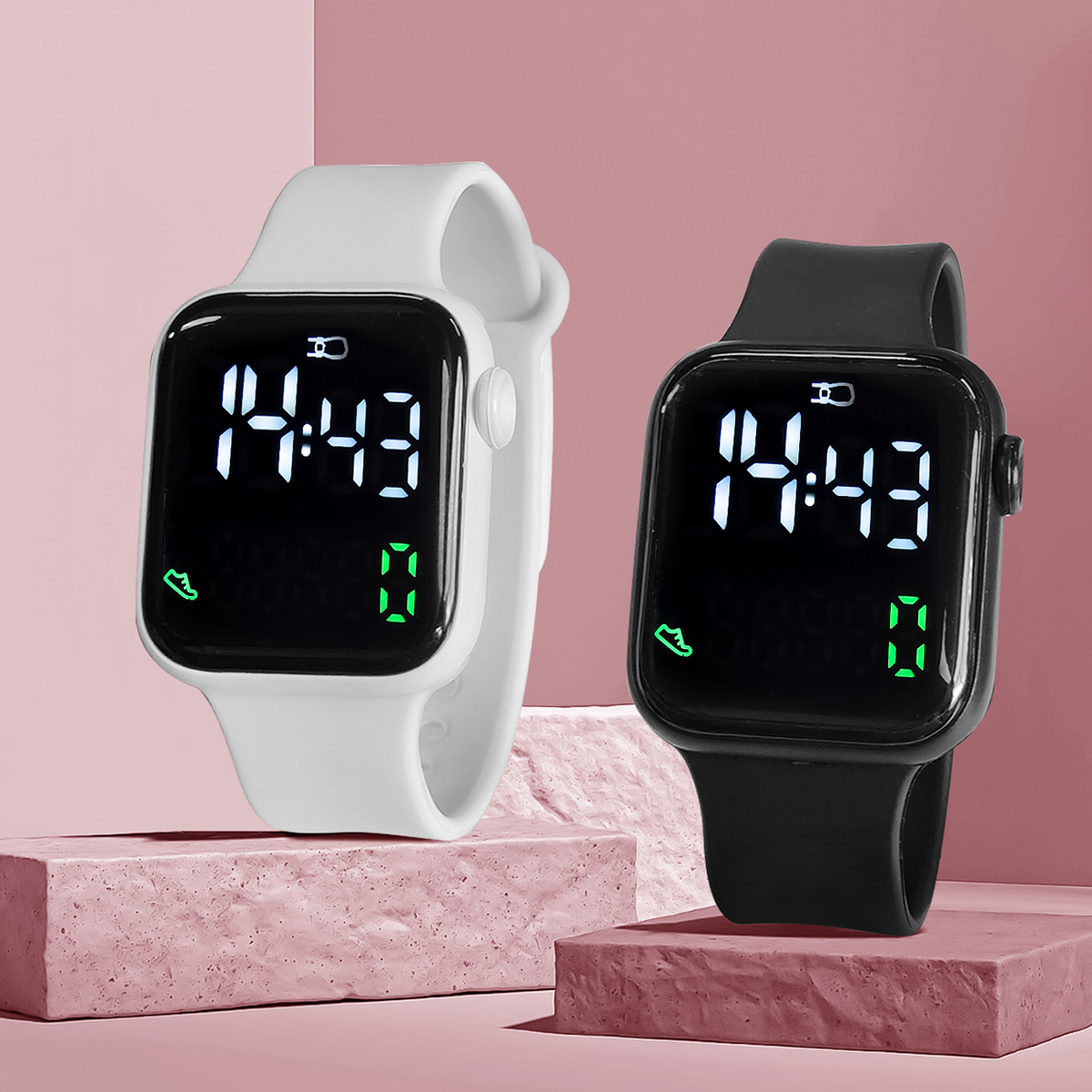 New 2PCS Student Minimalist Sm - Outdoor Sport Smart Watch recension och pris