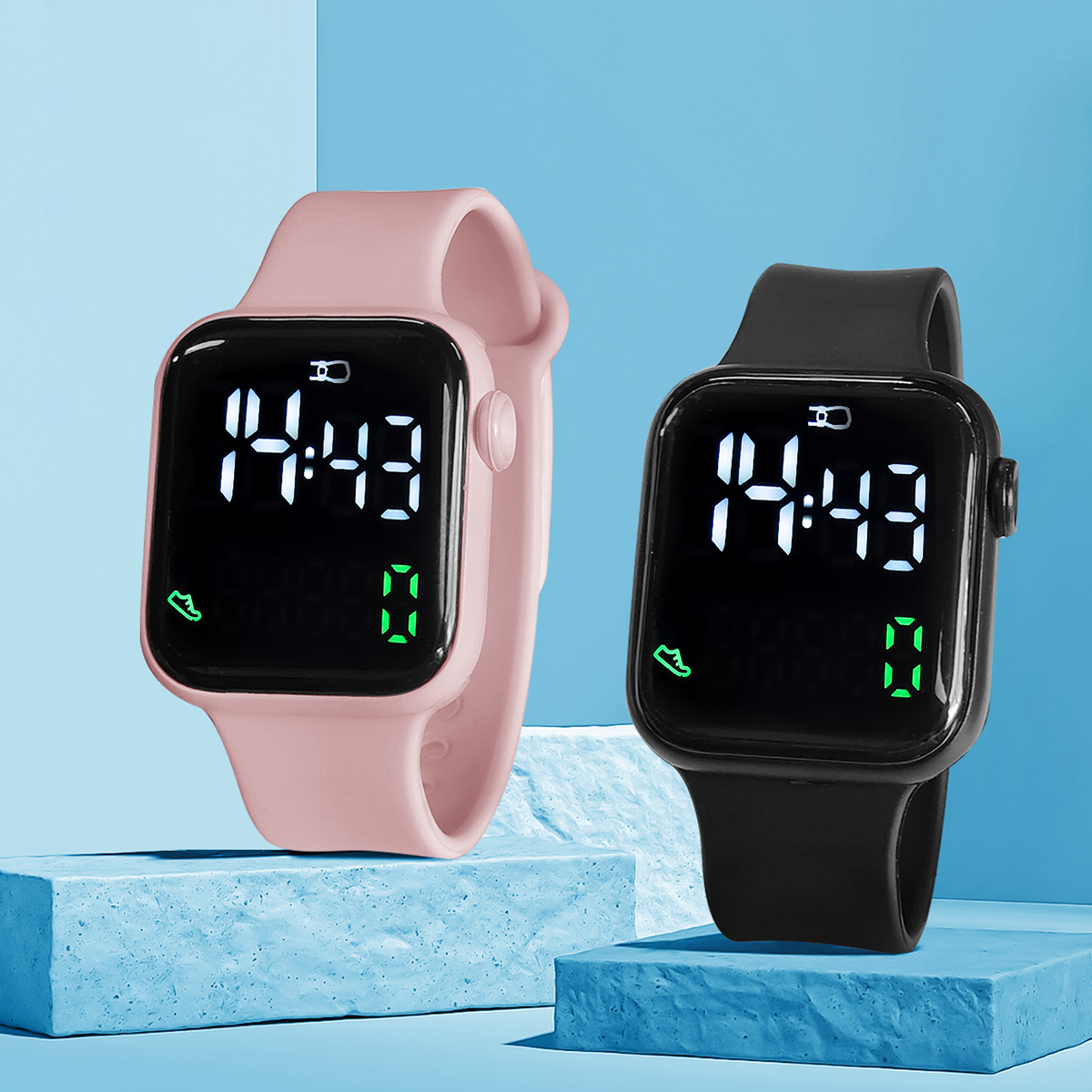 New 2PCS Student Minimalist Sm - Outdoor Sport Smart Watch recension och pris